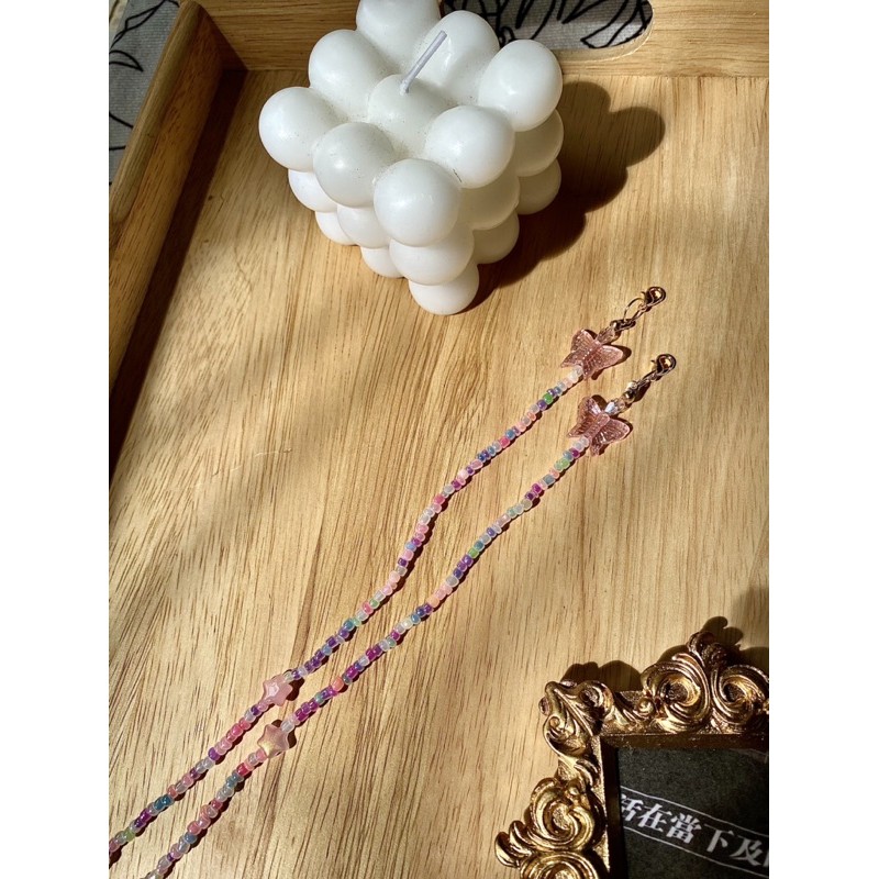 Dây đeo kính - khẩu trang hạt cườm pastel 2