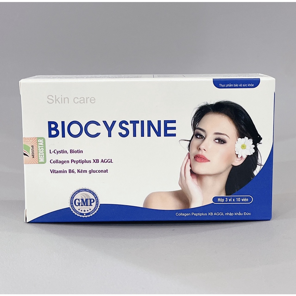 HÀNG CÔNG TY - Viên Uống Đẹp Da Đẹp Tóc Biocystine Giảm Mụn, Giảm Rụng Tóc, Chống Lão Hoá - Hộp 30 Viên