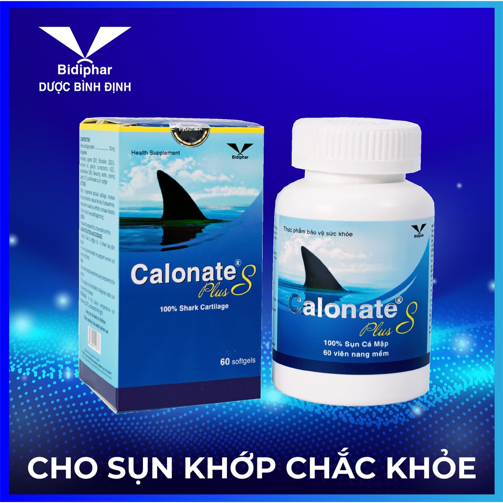 Calonates Plus- Sụn Cá Mập Nguyên Chất 750mg - Lọ 60 Viên