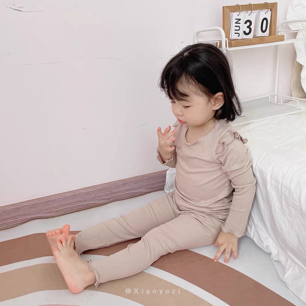 Bộ Đồ Dài Tay Trơn Bé Trai, Bé Gái 10-20kg Chất Thun Tăm Trượt Tay Bèo Cổ Viền Sóng - AN.KID