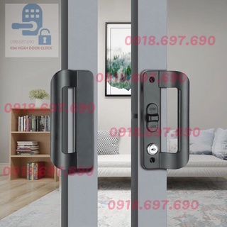Khóa chữ D cửa lùa đi nhôm xingfa hàng  chính hãng