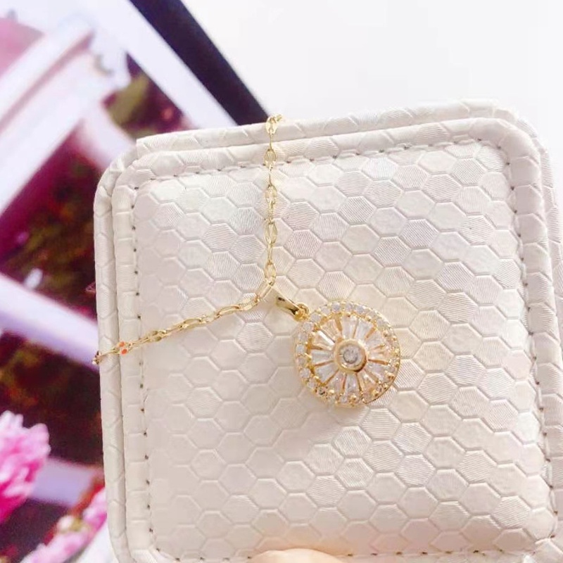 Dây chuyền nữ TITAN NGUYÊN CHẤT vòng cổ nữ KHÔNG GỈ mặt xoay đá pha lê cao cấp thời trang sang trọng 2021