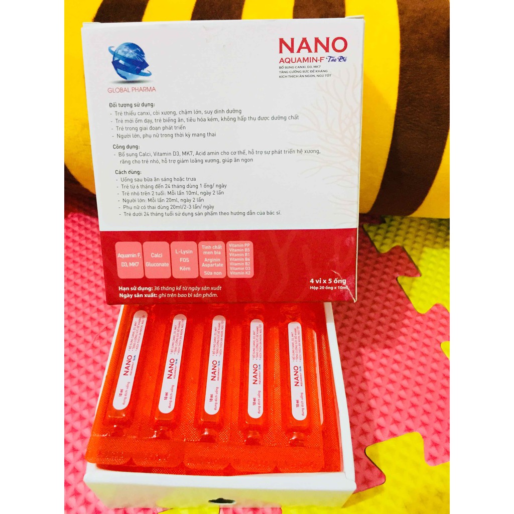 ✔️️️Nano Aquamin-F - Bổ sung CalciNano, Vitamin D3, MK7, acid amin từ Tảo Đỏ - Hộp 20 ống | BigBuy360 - bigbuy360.vn