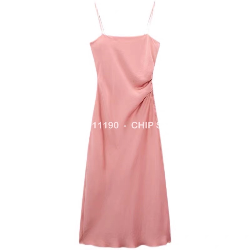 VÁY PHA LỤA NHÚN HÔNG ZARA XUẤT DƯ XỊN HỒNG ĐẤT SANG CHẢNH