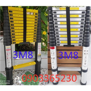 Thang nhôm rút xếp đơn cao cấp Sumika 3,8m