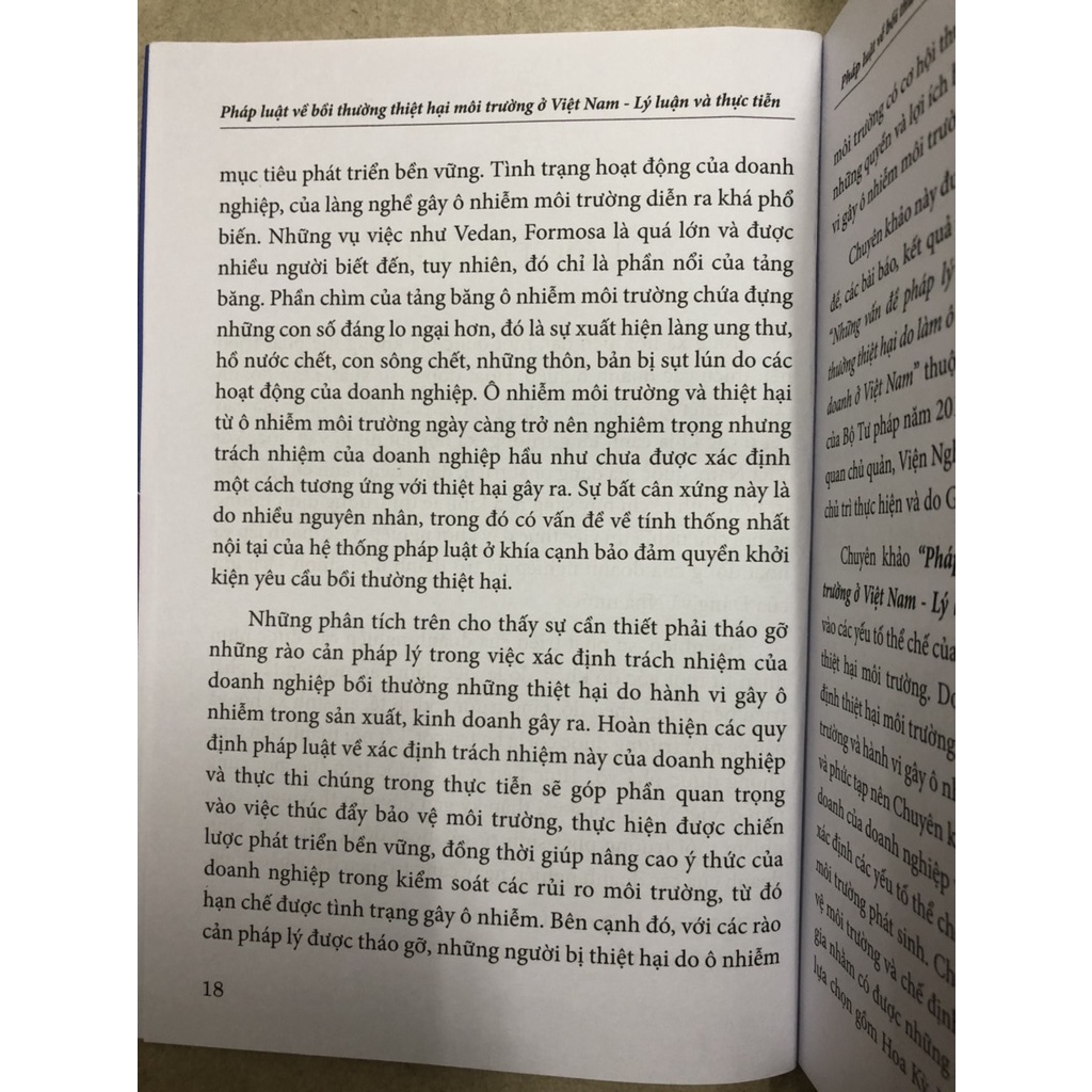 Sách Pháp luật về bồi thường thiệt hại môi trường ở Việt Nam - Lý luận và thực tiễn