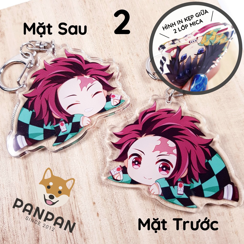 Móc khóa Anime DELUXE Kimetsu no Yaiba Nằm 2 MẶT KHÁC NHAU (6cm)