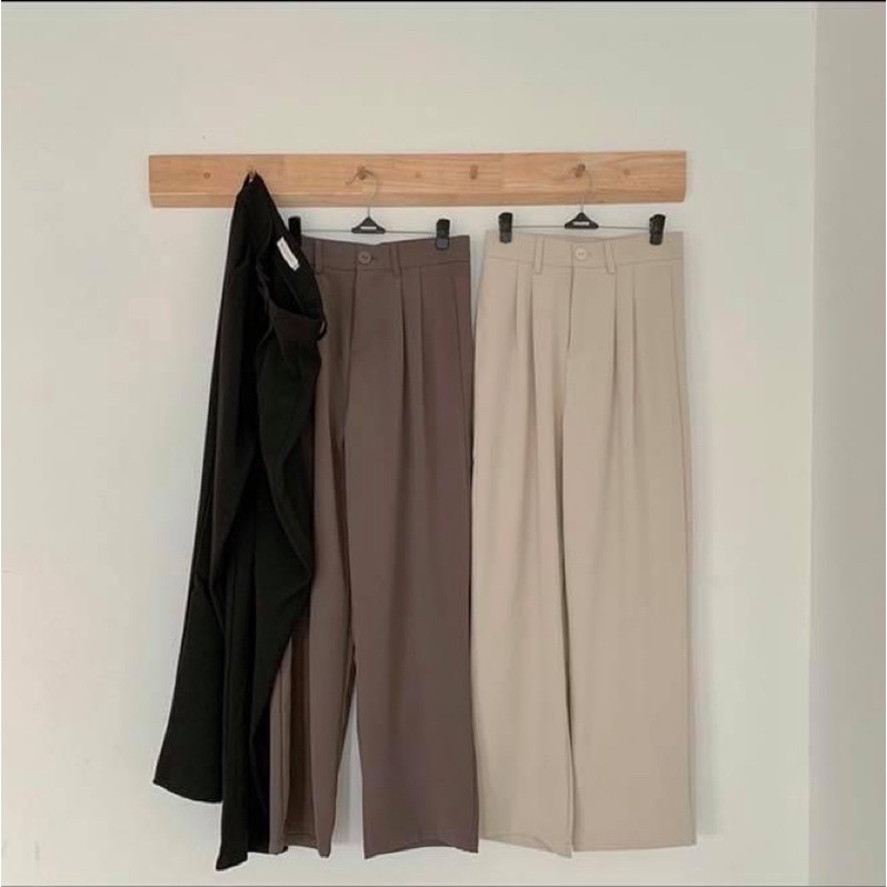 Quần baggy tây kiểu nữ dáng suông dài ống đứng rộng trơn - Order taobao quảng châu