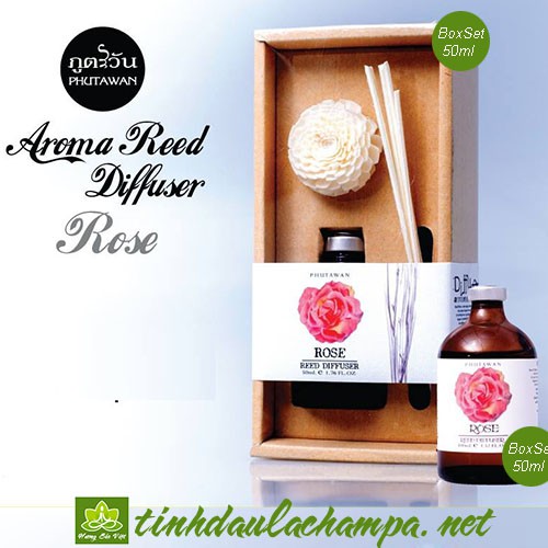 Tinh dầu cắm que gỗ hương hoa Hồng - Rose Phutawan Reed Diffuser