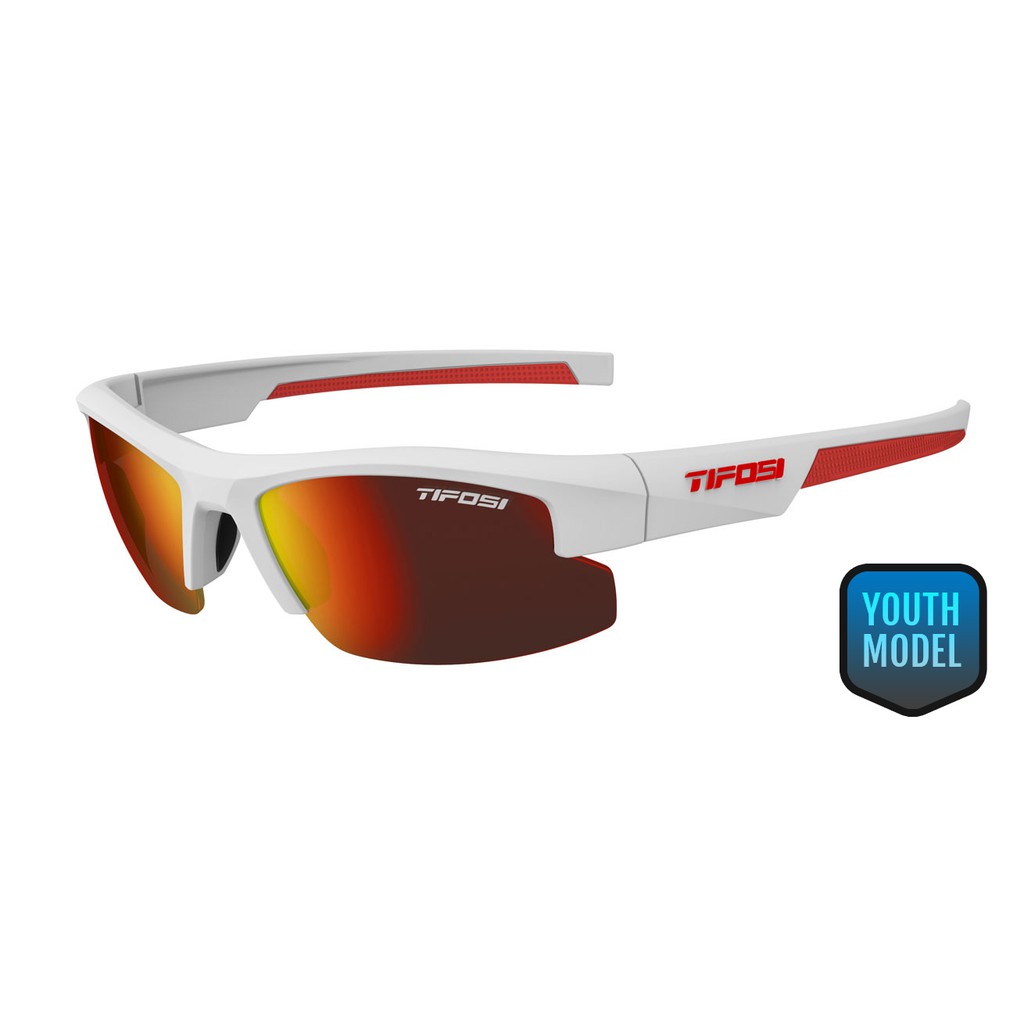 Kính Mát Thể Thao Unisex TIFOSI Shutout - Gọng Matte White Tròng Smoke Red