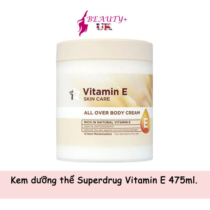 Kem dưỡng thể Superdrug Vitamin E 475ml