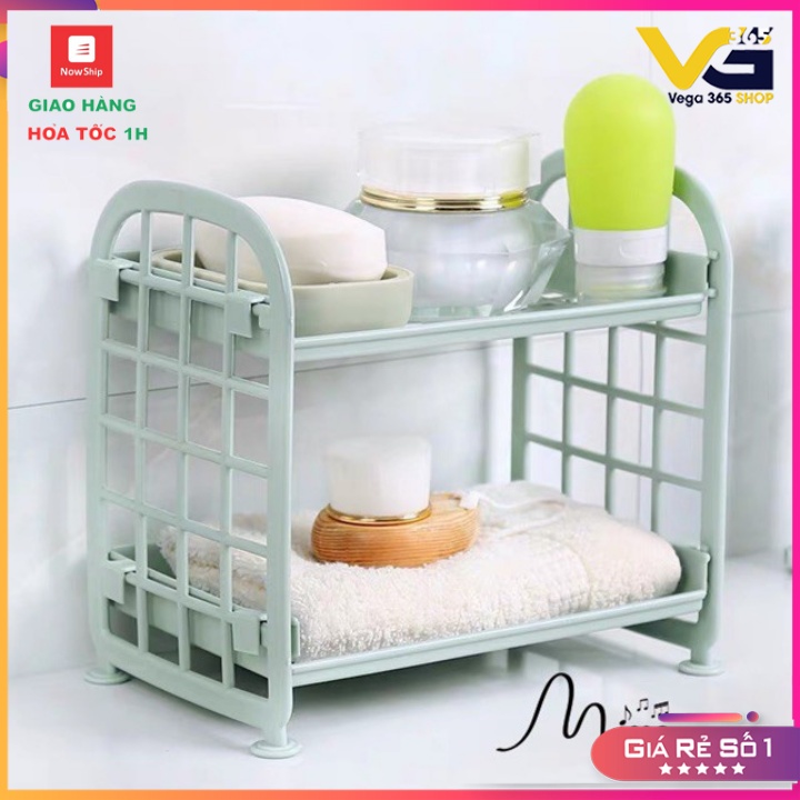 Kệ nhựa mini siêu xinh 2 tầng, để mỹ phẩm, sách vở