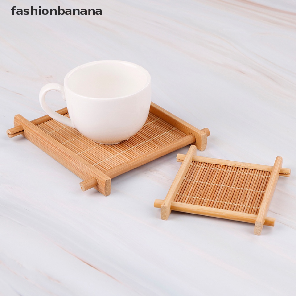 Thời Trang Đế Lót Cốc Trà Bằng Tre Trang Trí Nhà Bếp