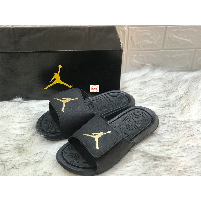 Dép Jor.dan hydro 6 nam nữ FREESHIP + KÈM HỘP ,Dép quai ngang bóng rổ JD6 đen full  bộ đệm êm siêu nhẹ Big Size