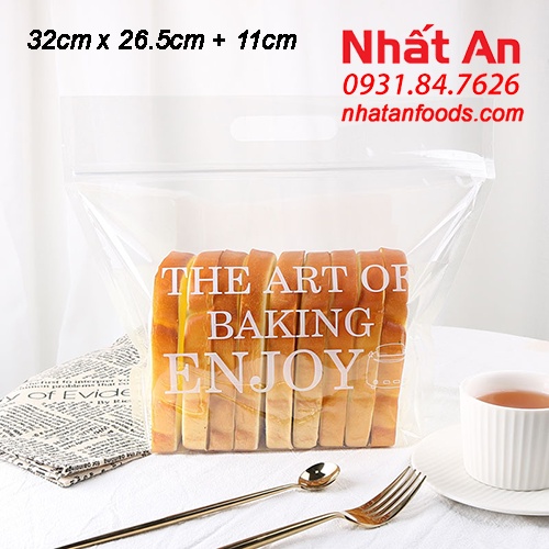 Túi zip nhựa trong đựng bánh mì/ Ziplock trong suốt  - Set 10 tờ