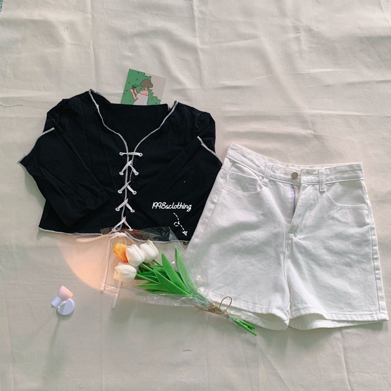 (Ảnh thật) Set Áo Khoác Cardigan Dáng Ngắn Buộc Dây + Áo Croptop 2 Dây. | BigBuy360 - bigbuy360.vn