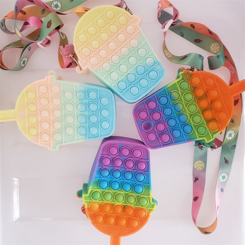 Túi đựng điện thoại/ tiền xu bằng silicon chống căng thẳng họa tiết hoạt hình dễ thương dành cho bé