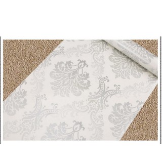 Cuộn 5m giấy dán tường châu âu bạc - khổ rộng 45cm có keo sẵn