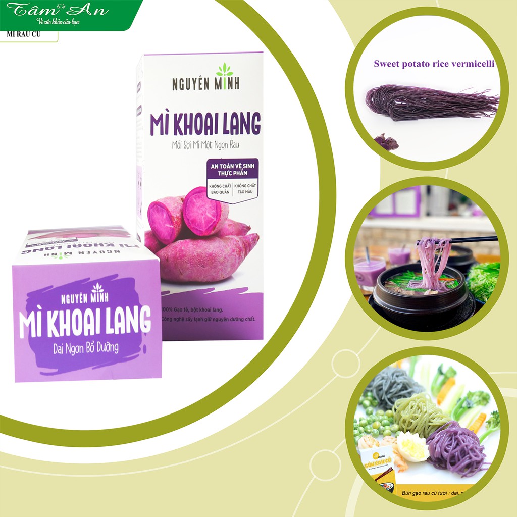 MÌ KHOAI LANG Hộp 300G - MÌ RAU CỦ NGUYÊN MINH (MORIS)