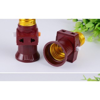 Đui đèn E27 chia ra thêm 2 ổ cắm