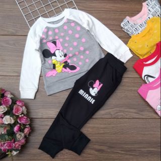 Bộ da cá cotton xuất dư cho bé gái