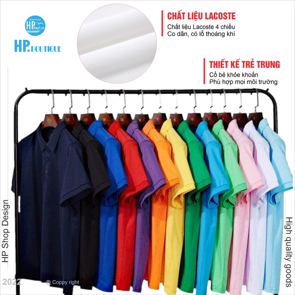 Áo polo nam HP Boutique vải trơn chất cá sấu Cotton co giãn 4 chiều, form Basic lịch sự đẳng cấp HPBOPM01
