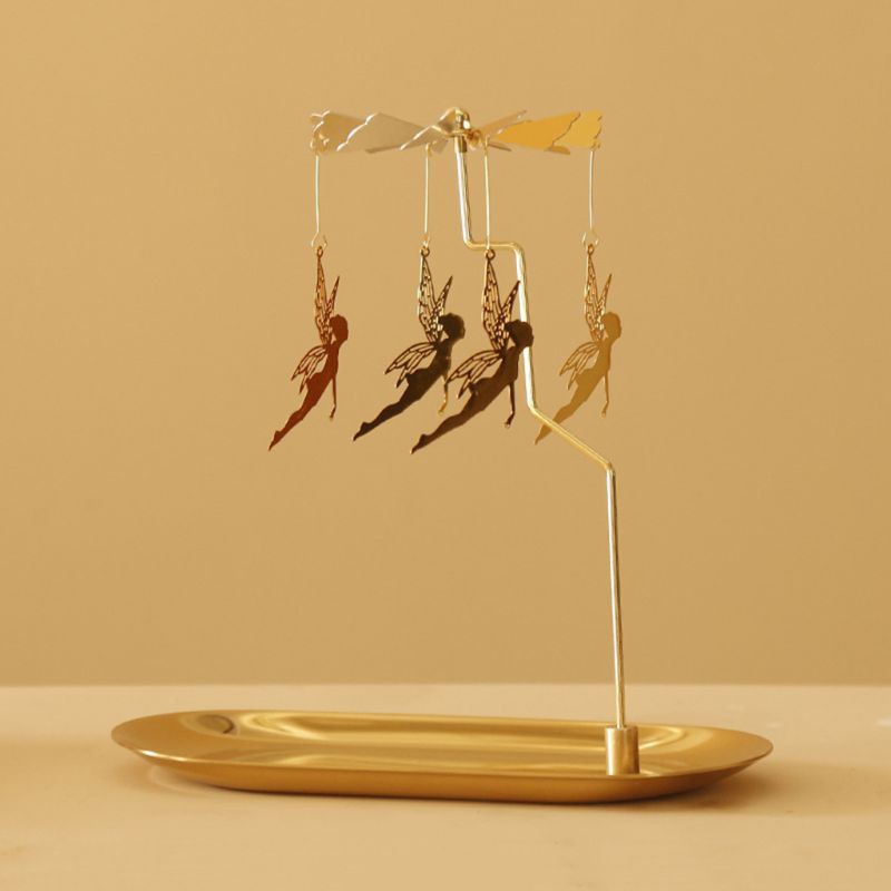 Giá đỡ đèn cầy bằng kim loại thiết kế xoay tròn tiện dụng