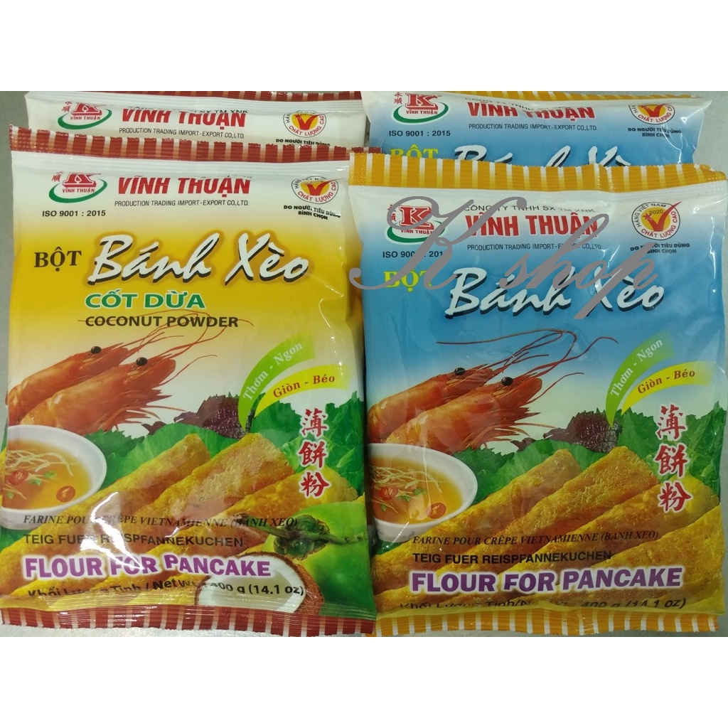 Bột bánh xèo cốt dừa Vĩnh Thuận gói 400g bột bánh xèo