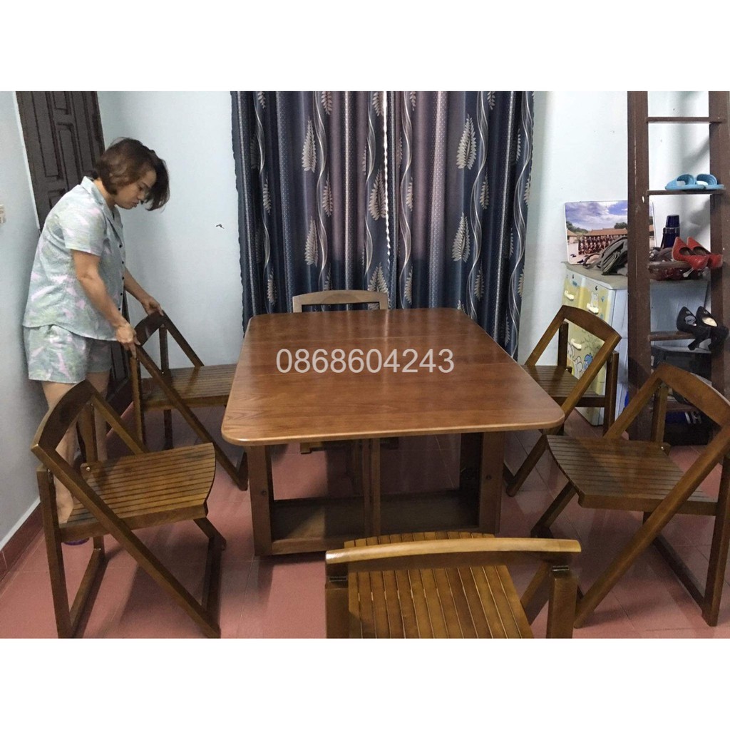 BÀN ĂN SỒI  THÔNG MINH GỖ SỒI TỰ NHIÊN – BẢO HÀNH 2 NĂM