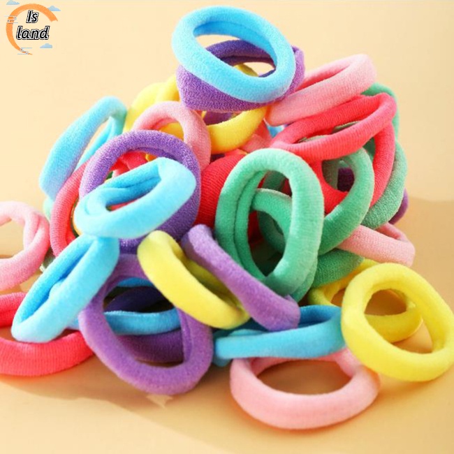 Set 50 Dây Cột Tóc Nylon Đính Hoa Cúc Nhỏ Nhiều Màu Xinh Xắn Cho Nữ