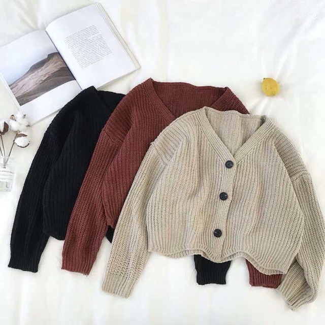 Áo khoác len vạt lượn sóng