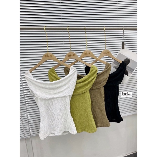 Áo kiểu trễ vai xốp