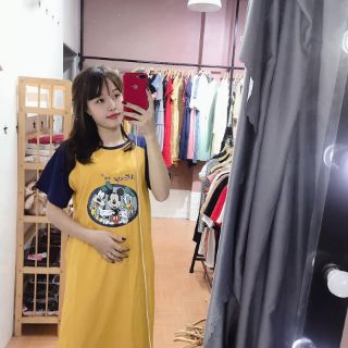 Váy suông cotton . Bầu bí bon chen
