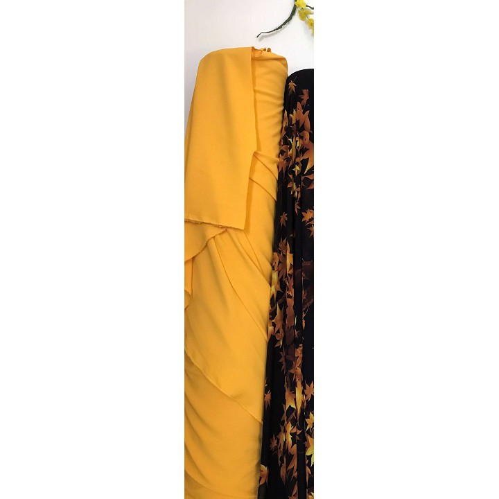 Vải Lụa Đũi Màu Vàng Trơn Dày Dặn - Chất Mềm Rũ, Co Giãn Nhẹ - May Váy Đầm, Đồ Bộ