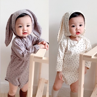 Set body chip dài tay - tặng kèm mũ cho bé - bodysuit - mũ tai thỏ - áo quần trẻ em