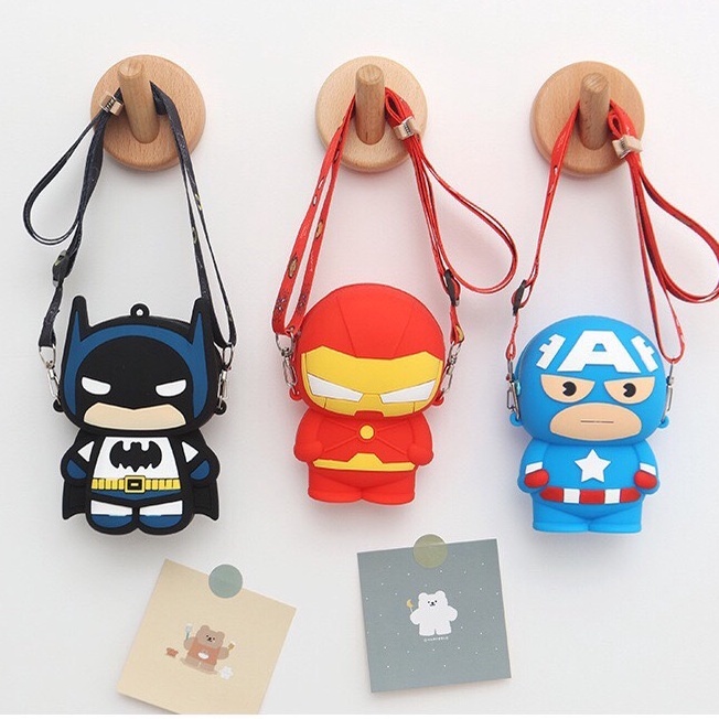 Túi Đeo Chéo Mini Cho Bé - Túi Silicon Thiết Kế Họa Tiết Người Nhện, Siêu Anh Hùng, Mickey Dễ Thương, Cute Cho Bé - PK6