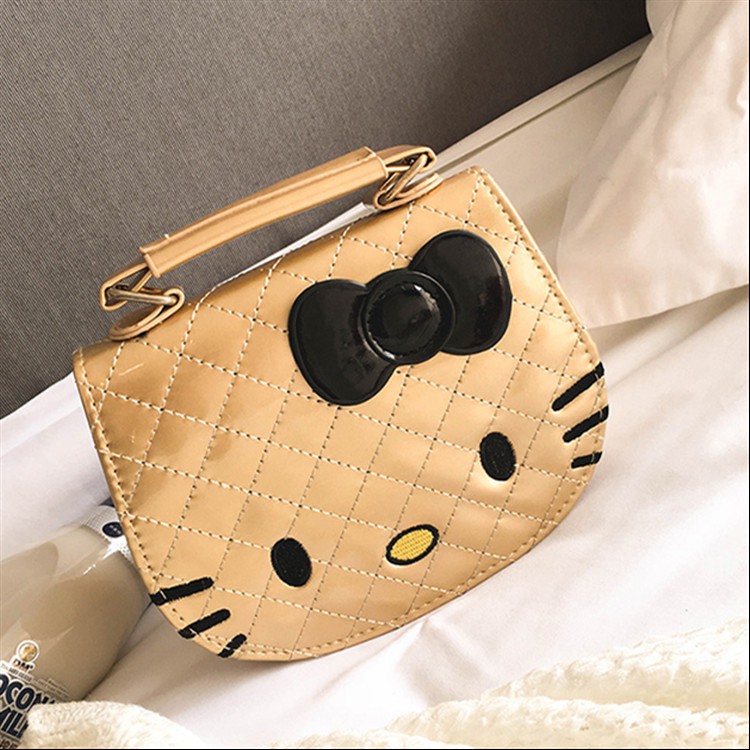 Túi đeo chéo Mini bằng da PU hình mèo Hello Kitty