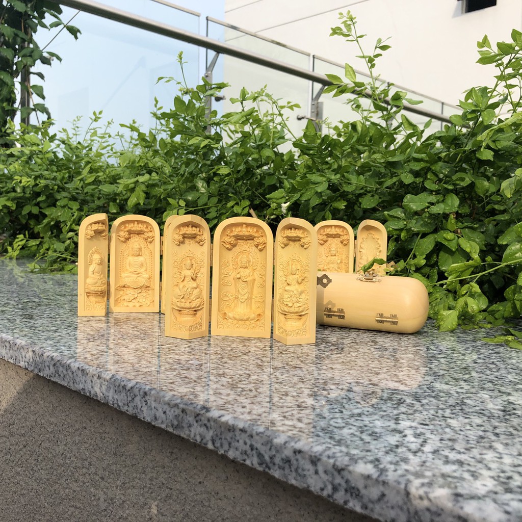 Tượng Phật Gỗ A Di Đà, Quan Âm Gỗ Hoàng Dương - Cao 10cm [B.161] | BigBuy360 - bigbuy360.vn