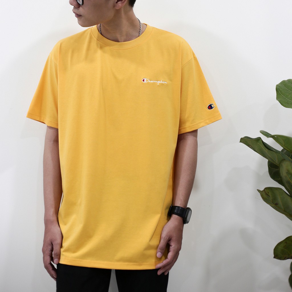 Áo Thun Champion Màu Vàng Chất Liệu Cotton Thoáng Mát