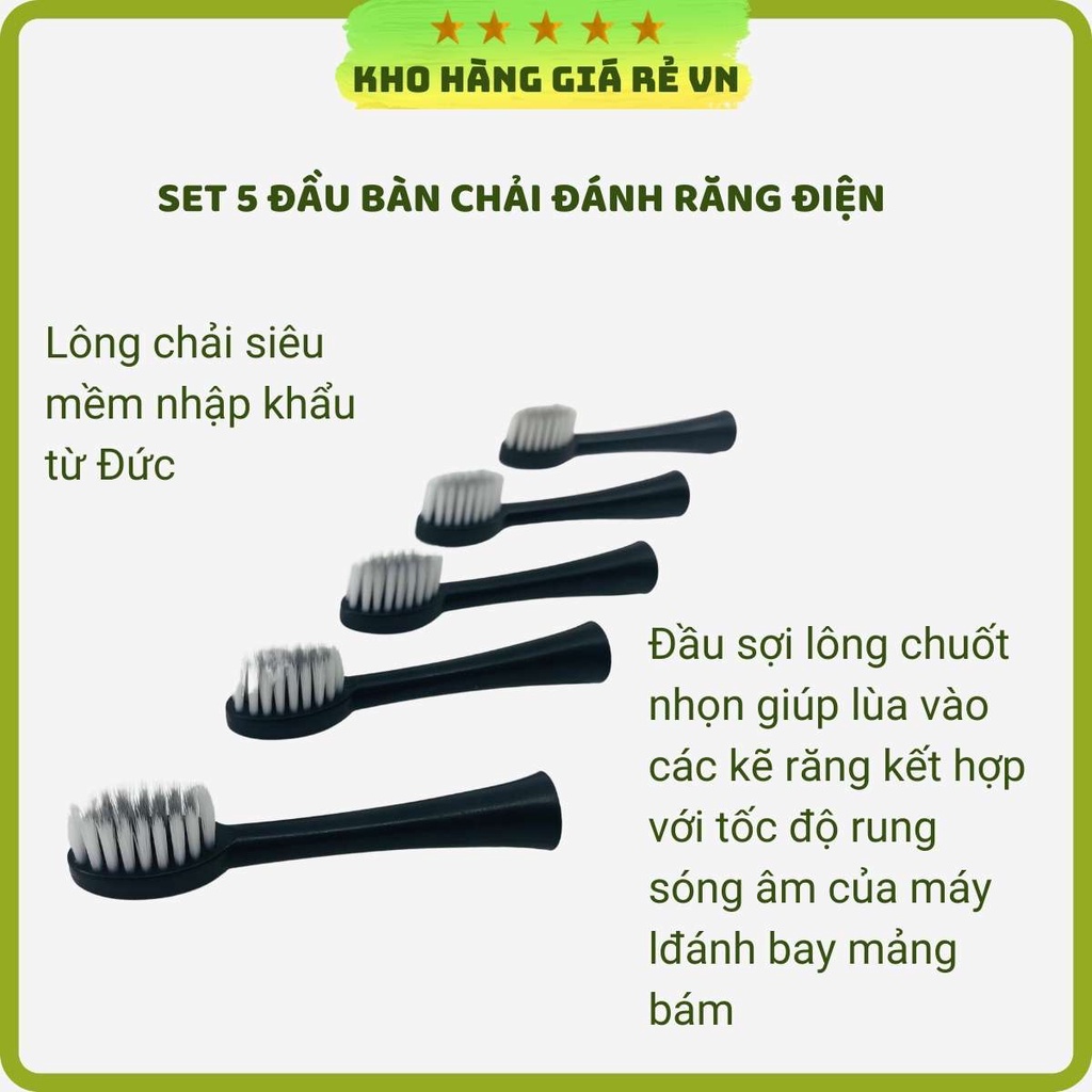 Set 5 chiếc đầu bàn chải điện lông siêu mềm