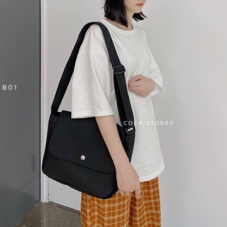 [B01] Túi đeo chéo BASIC vải canvas (Có sẵn/ảnh thật)