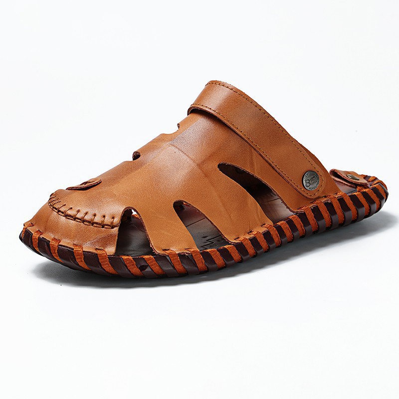 @f 11.11 free Summer Men Sandal Shoes Split Cow Leather Thiết kế dây đeo ngoài trời uy tín Uy Tín 2020 Az1 x . .;