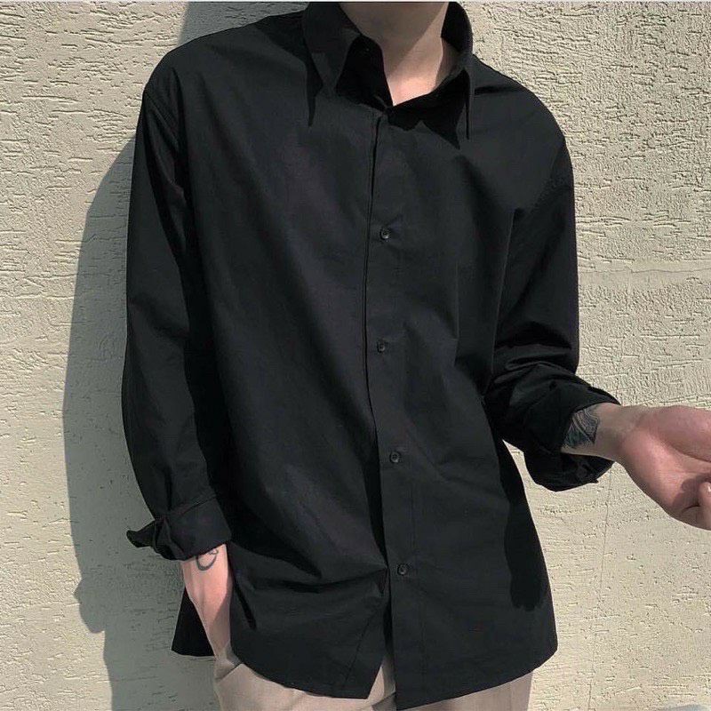 💚 Áo Sơ Mi tay dài from rông Unisex 💚 2 size cho Nam và Nữ 💚 ( hình thật phía sau) 💚 | BigBuy360 - bigbuy360.vn