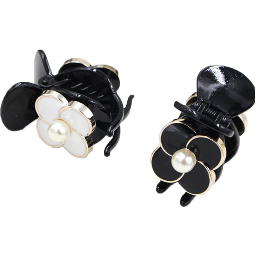 Kẹp tóc hoa trà bằng nhựa resin màu trơn cổ điển dễ thương cho nữ