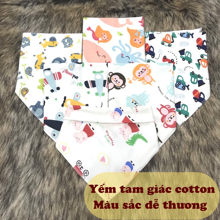 Yếm quàng cổ cài nút cho bé, yếm quàng giữ ấm cổ em bé