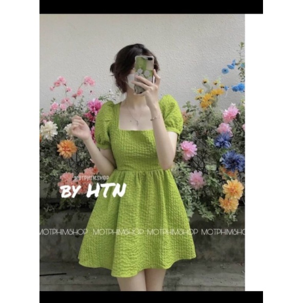 [HOT] ĐẦM CHÍCH EO TAY PHỒNG XINH 2 MÀU TRẮNG VÀ NUDE XQ44210