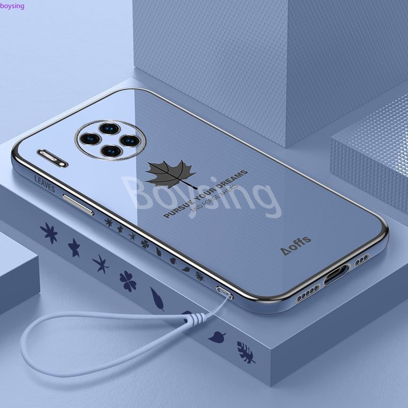 Ốp Điện Thoại Mạ Điện Họa Tiết Lá Phong Cho Huawei mate 30 30E Pro
