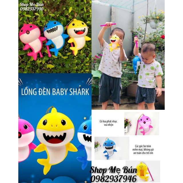 Lồng đèn trung thu cá mập có đèn và nhạc dùng pin giá rẻ