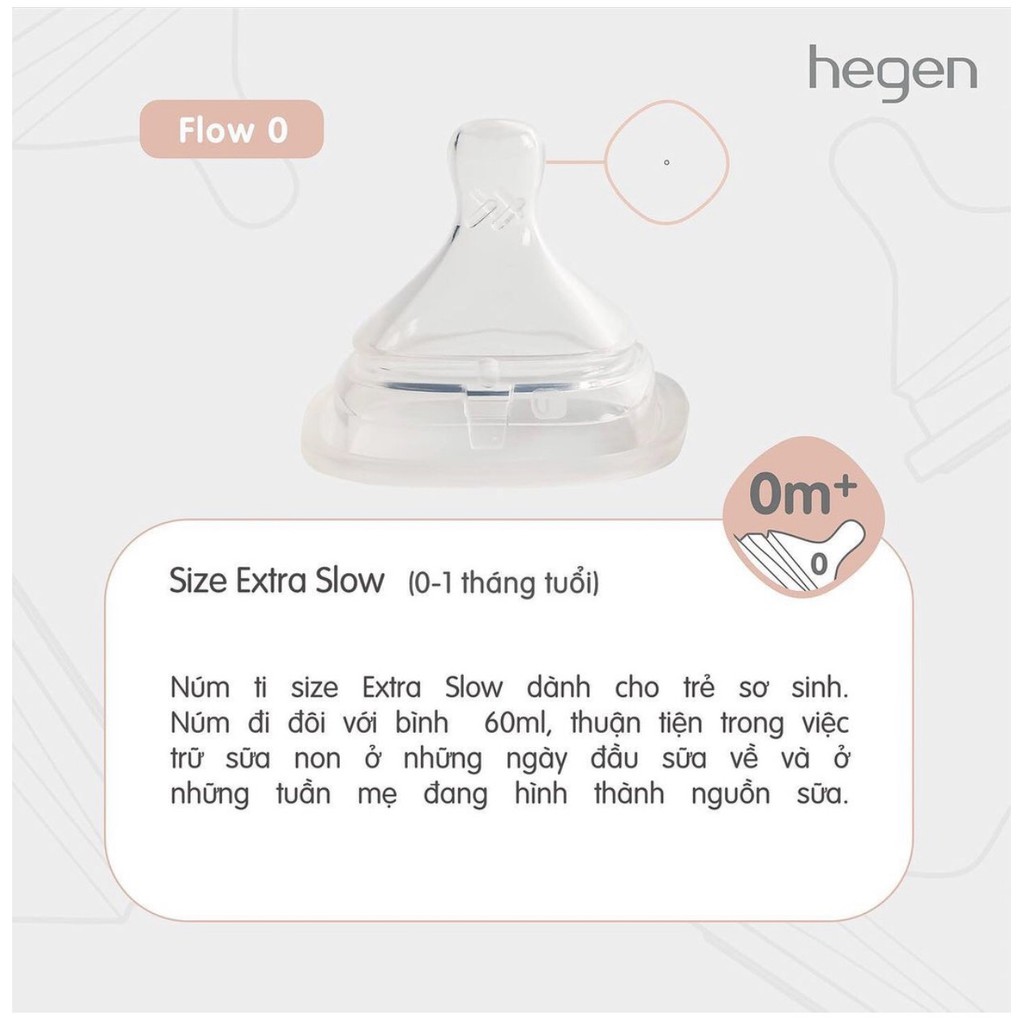 Núm ty Hegen [Chính hãng] full box 2 chiếc, tách lẻ không hộp 1 chiếc, đủ size.