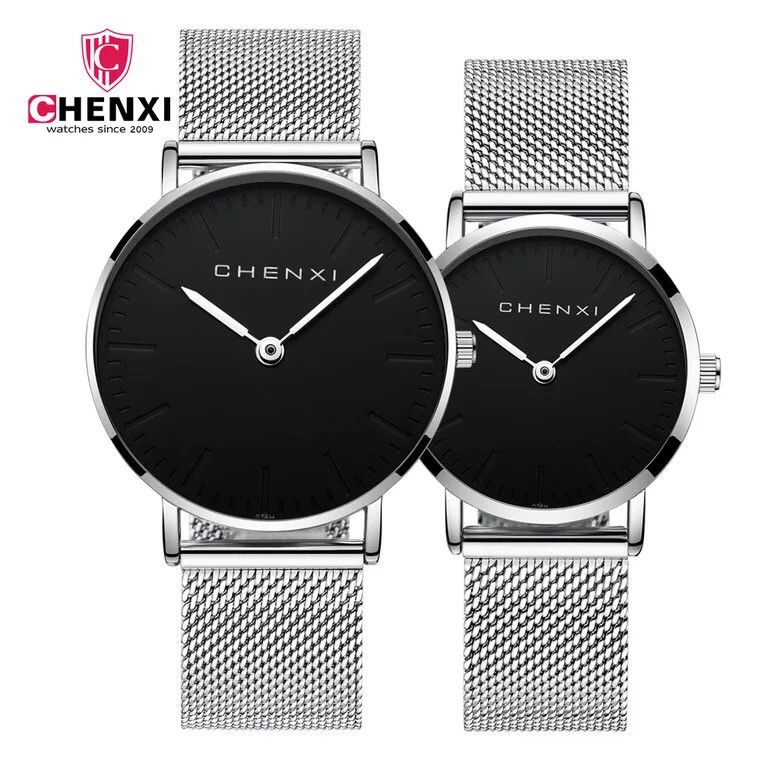 Đồng hồ đôi nam nữ CHENXI CX 076H dây thép Titanium cao cấp phong cách sang trọng